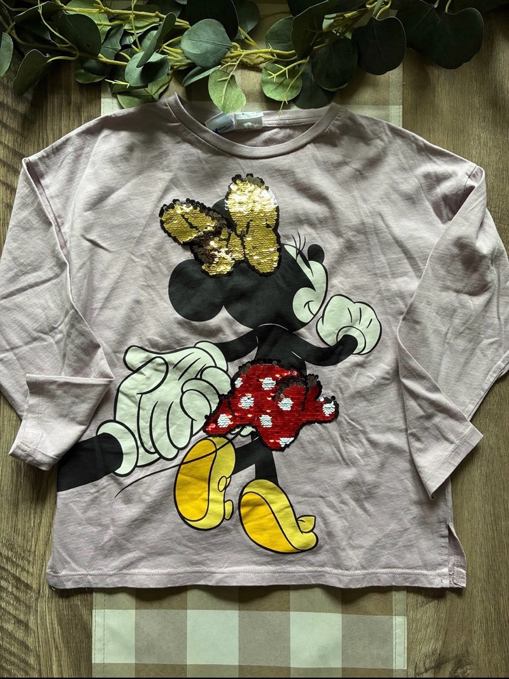 Girls Zara x Disney Minnie Mouse Sequence Top